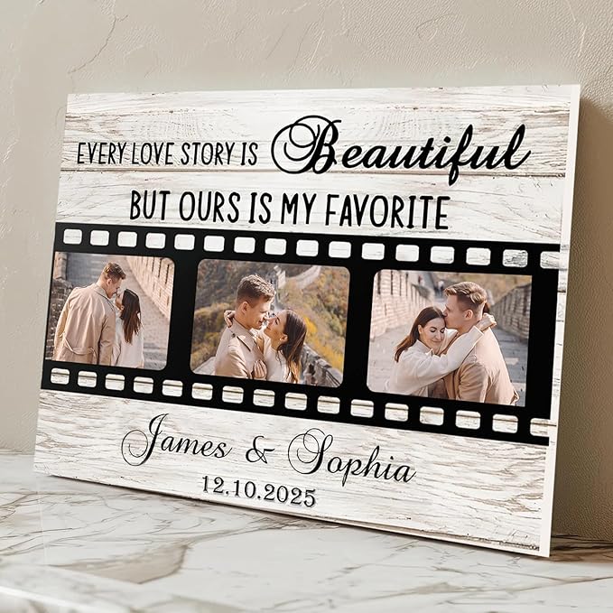 Love Signal Personalized Wall Art for Couples, Custom Photo Print Canvas/Poster/Frame, Wedding, Anniversary, Valentine Day, Birthday Gifts for Him Her Boyfriend Girlfriend, Husband Wife Bedroom Decor