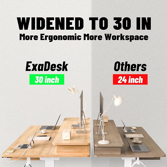 Electric Standing Desk, 63 * 30 Inches Adjustable Height with 4 Drawers, Double Storage Shelves, Home Office Workstation Sit Stand up Desk (Nature)