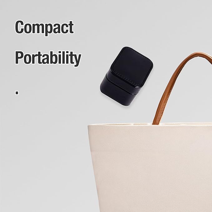 SANQIANWAN PU Leather Wedding Ring Box Jewelry Case for Proposal Engagement Ring Box Jewelry Display Box Gift Box for Birthday and Anniversary (Black-B)