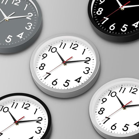 DAXSMY Wall Clock Modern Battery Operated 10 Inch Simpel Silent Non Ticking Analog Decorative for Kitchen Bathroom Bedroom Office Living Room School Classroom(White)