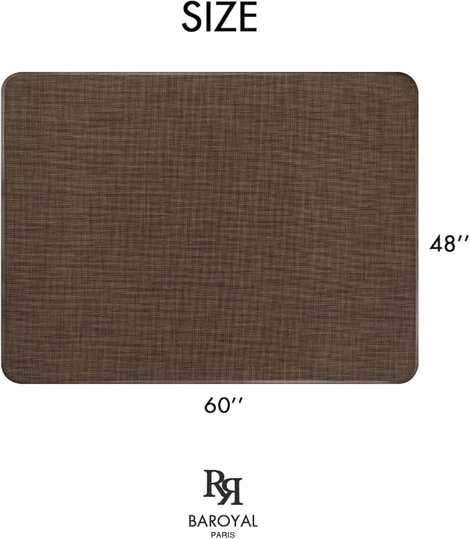 BARoyal Office Chair Mat for Hardwood Floor Under Desk Computer Rolling Chair Mat for Wood/Tile Floor Non-Slip Heavy Duty Desk Rug PVC Plastic Hard Floor Protector 48" x 60"(Coffee)