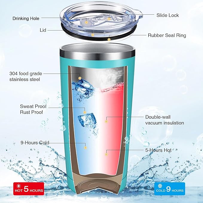 Sieral 16 Pieces Thank You for Being Awesome Tumbler, Thank You Supplies for Women Men 20oz Insulated Stainless Steel Travel Tumbler with Lid and Straw Appreciation Gift with Keychain (Classic Color)