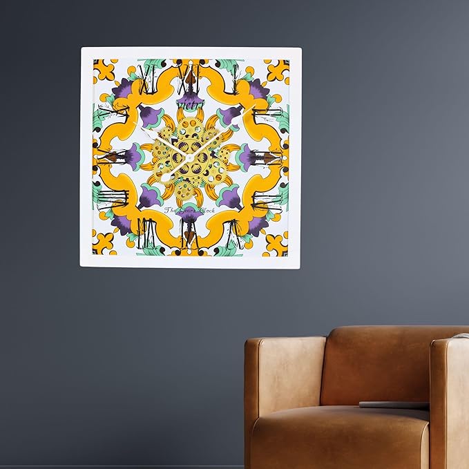 ImprovingLife The Gears Clock Wall Clock Italy Collection with Moving Gears (Vietri, 24 inches (60 cm))