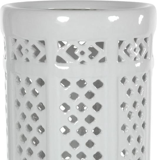 Red Lantern 17" Carved Lattice Decorative Umbrella Stand
