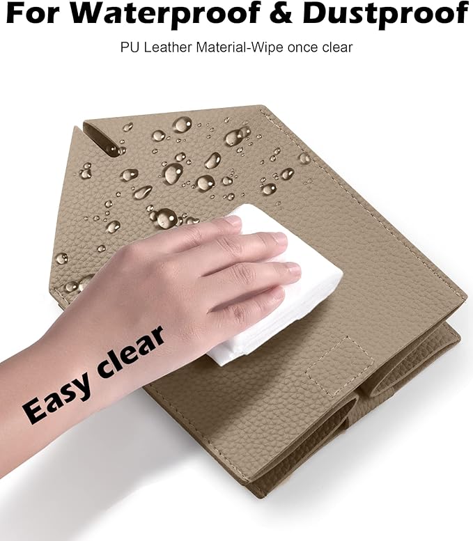 Tclouda Tissue Box Cover for PU Leather, Modern Simple Solid Color Holder Square Tissue Bag, Ideal for Bathrooms,Office,Car,Outdoor Tent,Dining Table,5"X5"X5", Single Cocoa Brown