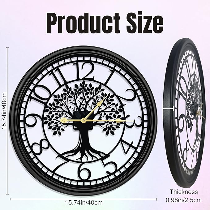 Big Wall Clock - Wall Clocks for Living Room Decor, Quiet and No Ticking Suitable for Wall Decor, Living Room Decoration, Kitchen Decoration