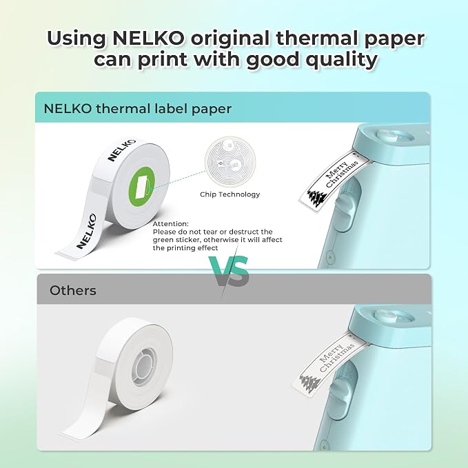 Nelko Label Maker Machine with Tape, P21 Bluetooth Label Printer, Wireless Mini Label Makers with Multiple Templates for Organizing Office Home, Cyan