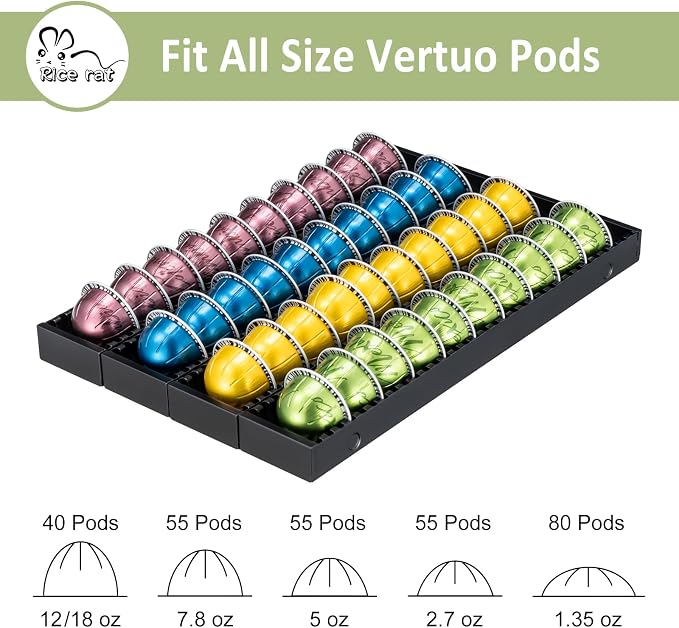 Coffee Pod Holder Drawer Organizer Insert for Counter,Nespresso Pod Holder DIY Magnetic Connect Black Metal(4 Packs)