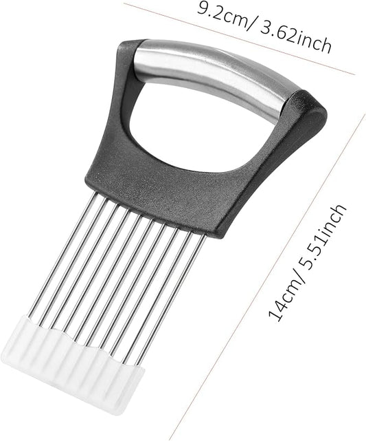 【2 PCS】Easy Onion Holder for Slicing Onion Slicer Holder Large Onions Cutter Vegetable Chopper Kitchen Neat Slicing for Avocado Egg Meat Tenderizer Sharp Prong Tomato Slicer Lemon Holder Food Slicers
