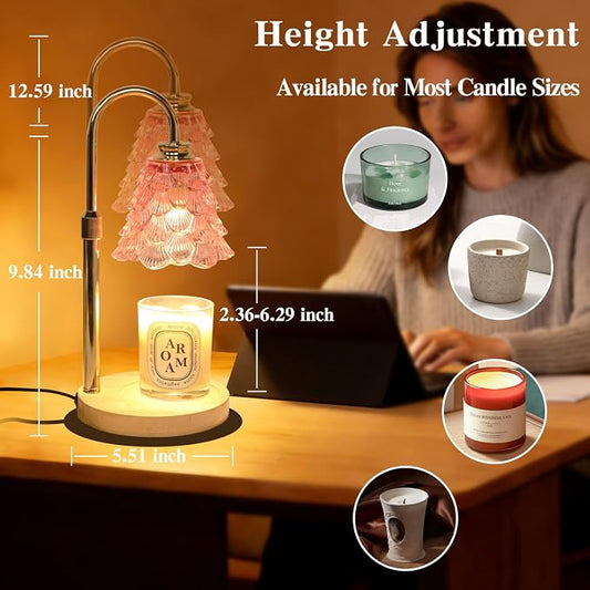 GEEZO Fragrance Candle Warmer Lamp,Electric Candle Warmer with Timer & Dimmer,Mom Christmas Birthday Gifts for Women, House Warming Gifts New Home Bedroom Decor