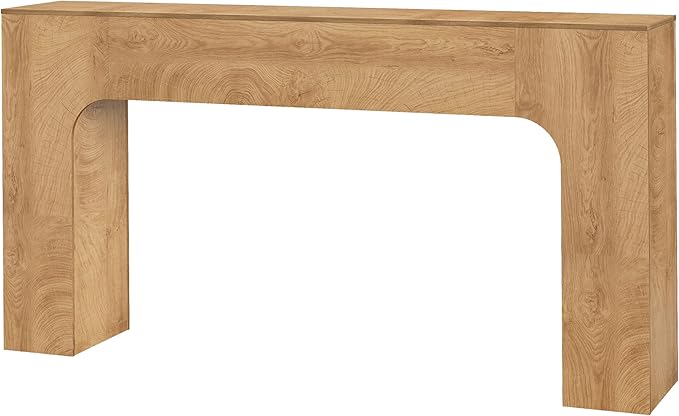 GarveeHome 63 in Farmhouse Console Table, Narrow Wood Entryway Table Behind Couch, Slim Rustic Hallway Furniture for Living Rooms, Foyers & Apartments, Deep Oak