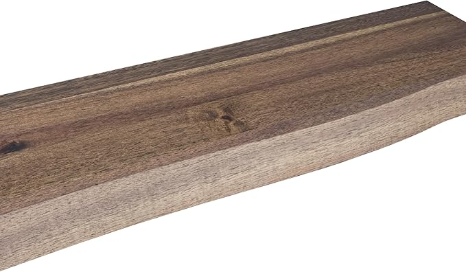 Howizz 36" Acacia Live Edge Floating Shelves Set of 2 - Wall Mounted Wooden Shelf for Stylish Home Décor - Dark Walnut Color 36x7.5x1.5 Inches