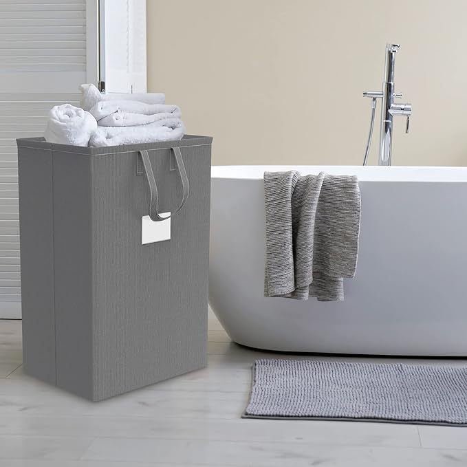 75L Large Laundry Hamper with Handles, Dirty Clothes Hamper for Bedroom Waterproof, Freestanding Tall Laundry Basket Waterproof, Hamper for Bedroom, Bathroom, Dorm, Toys Storage(Grey)