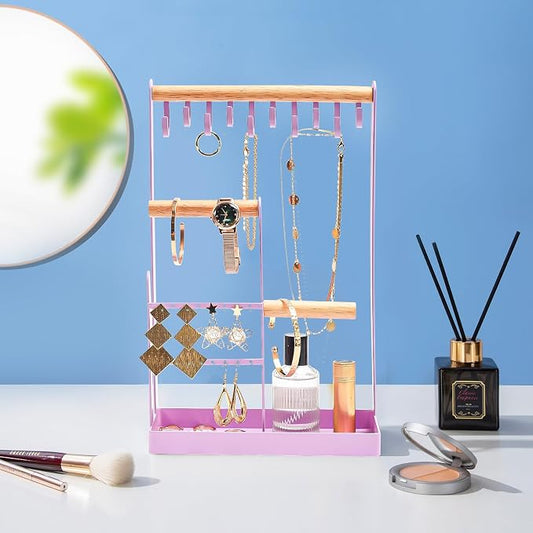 ProCase Cute Jewelry Stand, Aesthetic Jewelry Organizer for Dresser Vanity, Jewelry Holder Display for Necklaces Earrings, Gifts for Teen Girls Women, Bedroom Dorm Decor -Medium, Purple