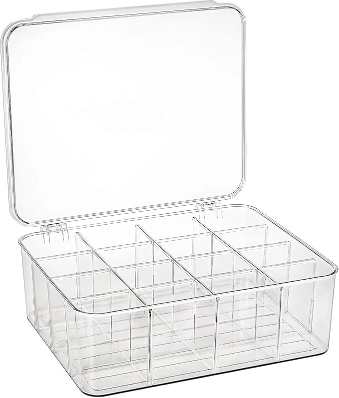 Tea Bags Organizer: Extra Large Tea Bag Holder with Lid - Drink Packets Organizer for Cabinet, Counter, Countertop, TeaBag Holder for 16 Different Types (Large)