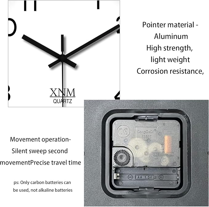 XNM Minimalist Wall Clocks Battery Operated 12 Inch Classic White Analog Wall Clock for Living Room Bedroom Round Silent Wall Clock