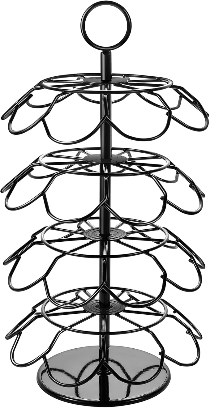 4-Tier K-Cup Holder Compatible with 36 K-Cups, Coffee Pod Carousel, Coffee Pod Storage Stand Detachable Organizer for Countertop, Spins 360-Degrees