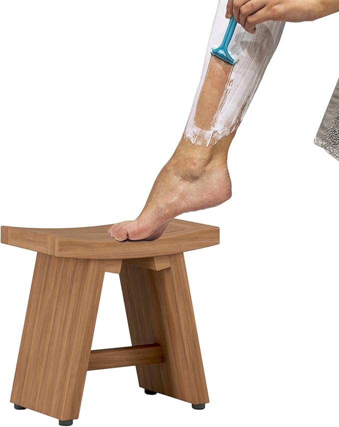 Fully Assembled - 13" Asia Teak Shaving & Washing Foot Rest
