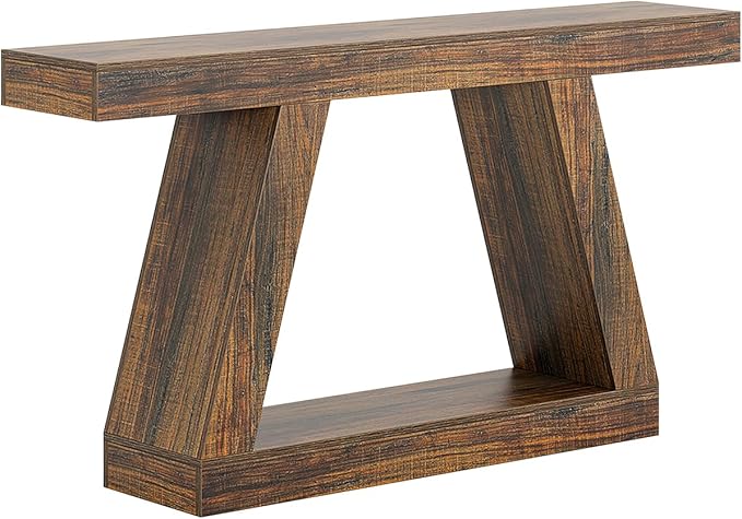 Spaco 55'' Long Console Table,2 Tier Farmhouse Narrow Entryway Table Sofa Table with Storage,Wood Behind Couch Table for Living Room, Hallway,Foyer