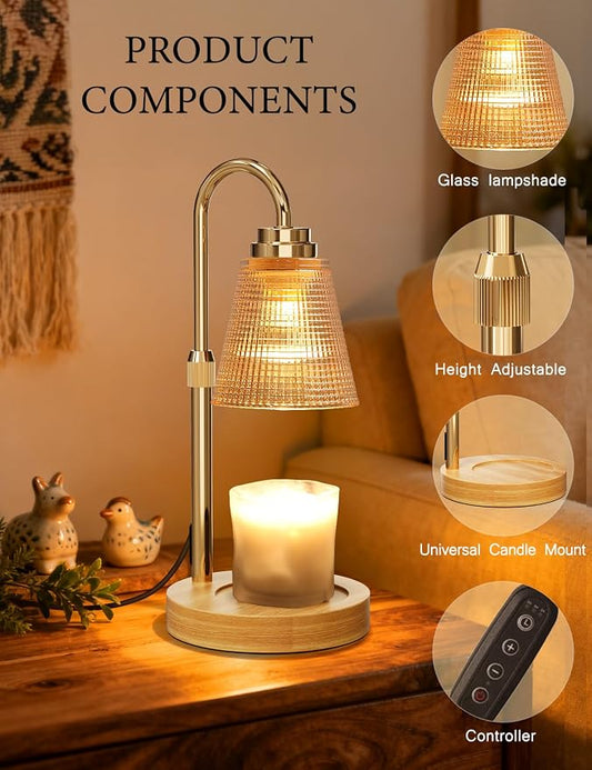 Candle Warmer Lamp with Timer Dimmable, Lamp Candle Warmer Birthday Gifts for Women, Black Adjustable Wax Melter Warmer for Jar Candles, House Warming Gift Home Decor