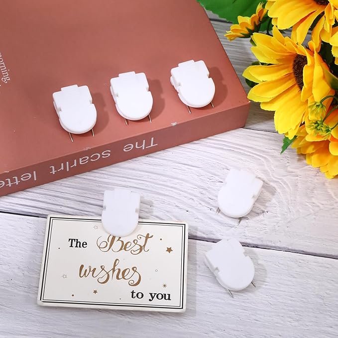 25 Pcs White Cubicle Clips for Fabric Walls, Cubicle Hooks Cubical Office Accessories for Works, Cork Board Fabric Clips for Hanging Desk Organization Picture Note Memo Office Photos Wall