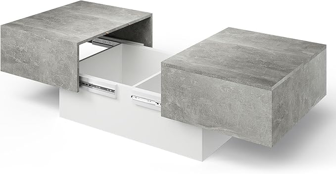 Coffee Table with Large Storage for Living Room Farmhouse Center Table Mesas De Centro para Salas Modernas Nesting Coffee Tables Modern Coffee Table for Reception Room, Grey