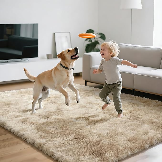 10X14 Large Area Rugs for Living Room Bedroom,Big Shag Rug for Bedroom Dorm,Soft Fluffy Indoor Carpet Plush Rugs for Living Room Home Decor,Camel