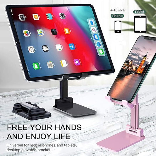 Meetuo 2 Pcs Cell Phone Stand for Desk, Adjustable & Foldable Phone Holder | Adjustable Angle Height, Fully Foldable&Portable, Compatible with iPhone/Smartphones
