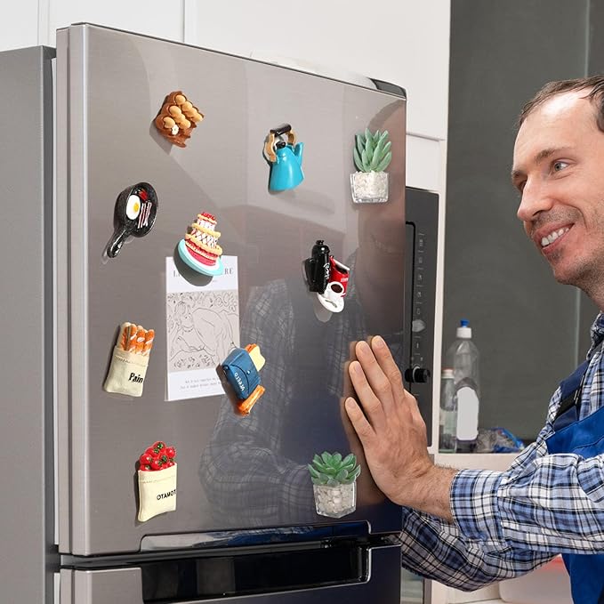 10pcs Food Fridge Magnets for Fridge Fun Cute Magnet Refrigerator Stickers for Kitchen Magnet Decorative Strong Resin Magnets Home Decor Office
