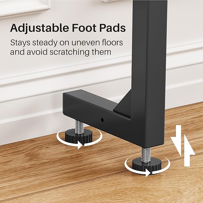 Kitstorack 2-Pack Narrow Console Table with Adjustable Height (25"-33") & 2 Power Outlets, Skinny Behind Couch Table, 78.8" Long x 5.9" Wide Sofa Side Table for Living Room, Rustic Brown | 2-Pack, Behind Sofa Couch