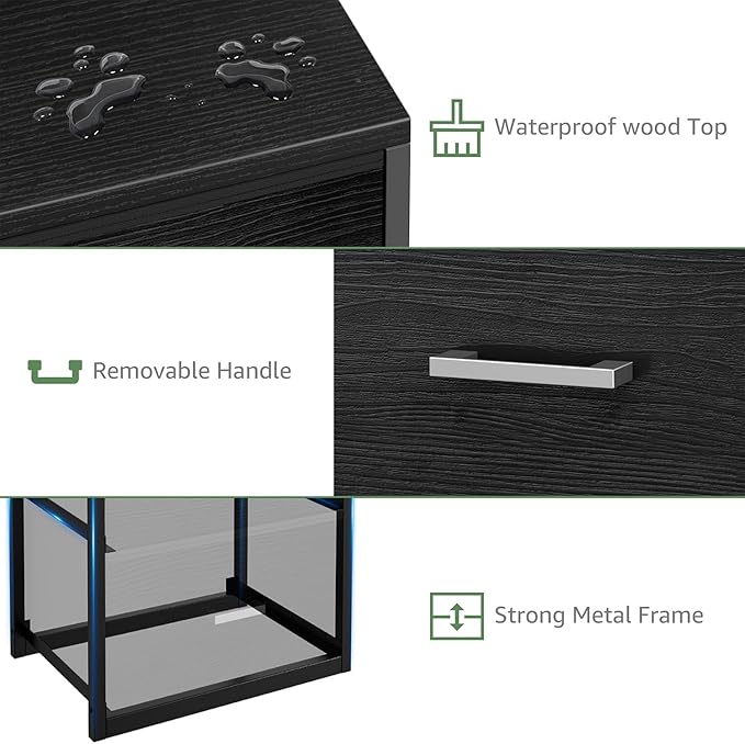 BOLUO Stackable Storage Drawers Narrow Closet Organizers and Storage Fabric Black 2 Drawer Dresser for Bedroom 2 Packs Modern