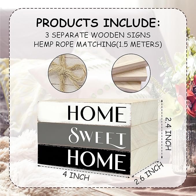 Mini Decorative Books For Home Decor, Small Wood Book Stack For Table Decor, Home Decor Book For Living Room Mantel, Farmhouse Stacked Books Decorative(L41)