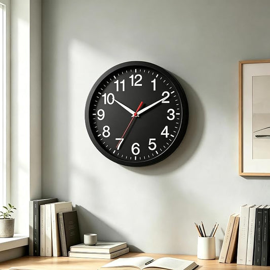 Rohioue Wall Clock Modern 8 Inch Battery Operated Silent Non Ticking Small Analog Clock Decorative for Bedroom Kitchen Bathroom Office Home