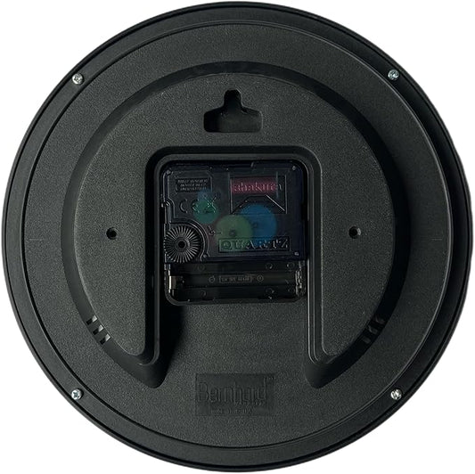 Bernhard Products Black Wall Clock Silent Non Ticking 8 Inch Quality Quartz Battery Operated Round Easy to Read Home/Office/Kitchen/Classroom/School Clocks Sweep Movement