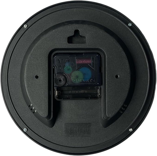 Bernhard Products Black Wall Clock Silent Non Ticking 8 Inch Quality Quartz Battery Operated Round Easy to Read Home/Office/Kitchen/Classroom/School Clocks Sweep Movement