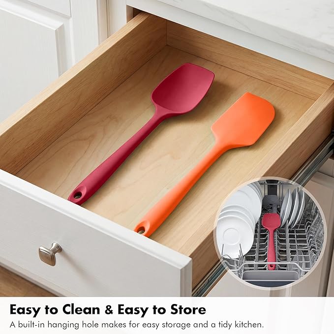 3 Pieces Silicone Spatula Set: Ironberry 600ºF Heat Resistant Food Grade Cooking & Baking Utensils, Kitchen Flexible Nonstick Rubber Scraper for Scraping, Mixing, Scrambling, Flipping (Multicolor 5)