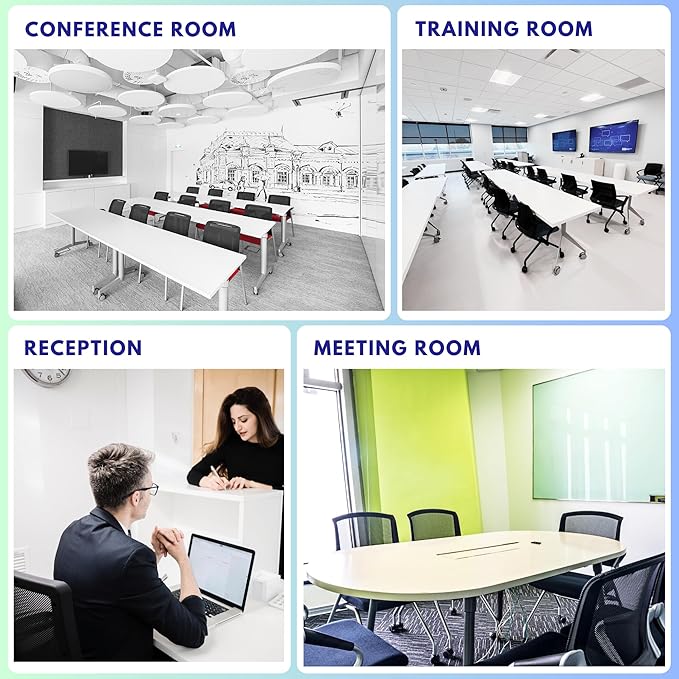 20 Pack Stackable & Foldable Conference Room Chairs with Lumbar Support, Armrest - Ergonomic Mesh Bouncing Back for Office Meeting, Conference, Reception and Training Room Chair