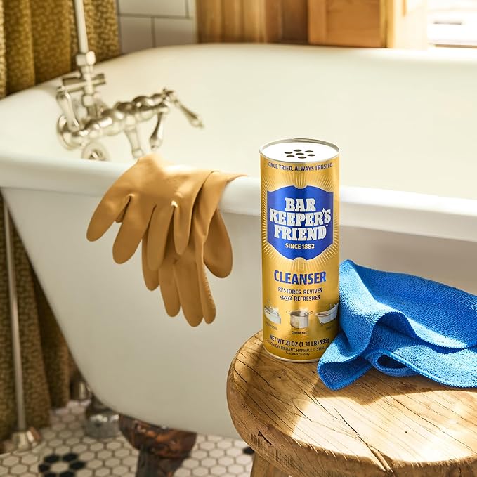 Bar Keepers Friend Powder Cleanser, 12 oz x 2, Multipurpose Cleaner, Degreaser & Remover for Burnt Stainless Steel Pots and Pans, Rust Stains, Hard Water Deposits & Soap Scum
