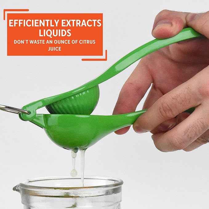 IMUSA Lemon or Lime Manual Squeezer, Citrus Juicer for Max Extraction, Green