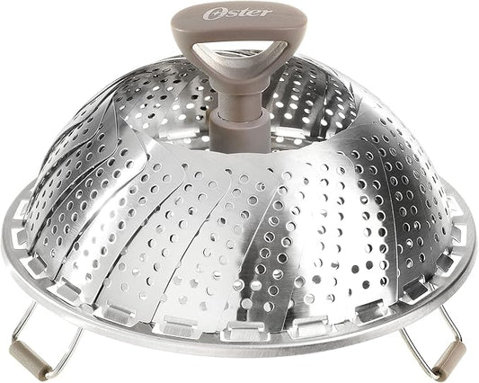 Oster Sangerfield Stainless Steel Expandable Steamer Insert 7 to 10.5 Inches – Adjustable Kitchen Cookware Accessory for Steaming