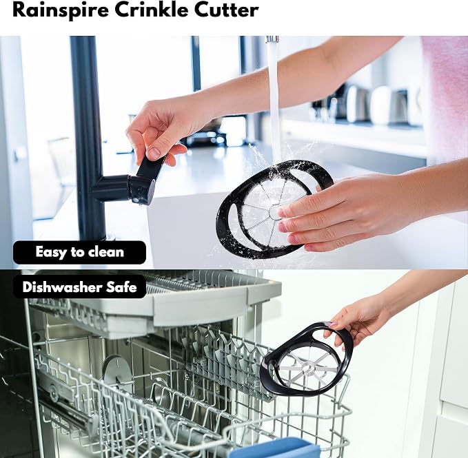Rainspire Apple Cutter 8 Slices, 8 Blade Apple Slicer and Corer, Apple Corer Tool with Stainless Steel Blades, Super Sharp Fruit Cutter Fruit Slicer (Black)