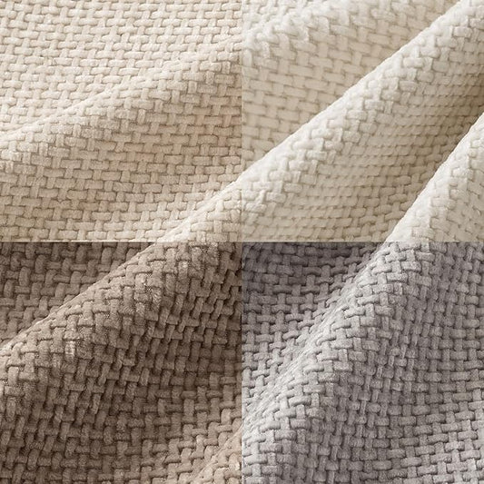 MIULEE Pack of 4 Couch Throw Pillow Covers 16x16 Inch Neutral Beige/Brown Soft Decorative Chenille Pillow Covers Farmhouse Accent Cushion Covers for Boho Spring Home Decor Sofa Bedroom Living Room