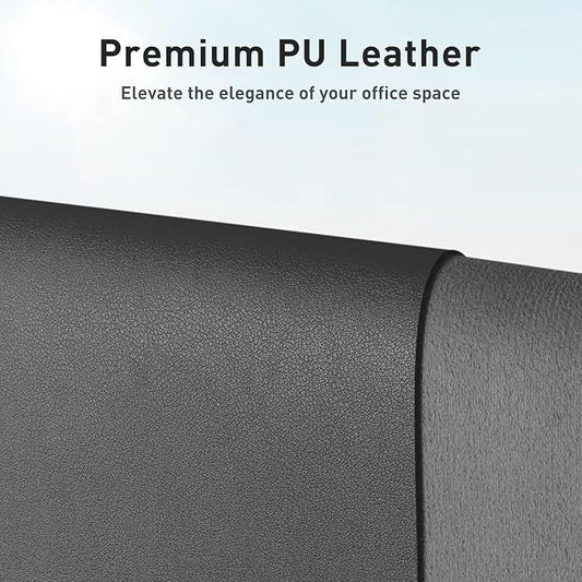 Aothia Faux Leather Desk Mat - Non-Slip PU Leather Desk Blotter, Waterproof Writing Surface, Large Desk Pad for Office & Home (Grey, 55" x 17")