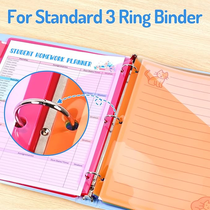 Forvencer 16 Count Dividers with Two Pockets, 8 tabs Binder Dividers for 3 Ring Binder Organizer, Multicolor, 2 Sets