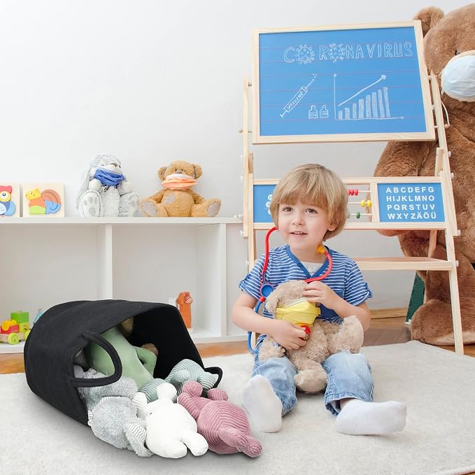 XUANGUO Black Cotton Rope Laundry Basket Hamper for Clothes Woven Storage Basket for Living Room Bedroom Boho Tall Rope Baskets for Blanket Toys Pillow Towels Baby Nursery Hamper Bin Large