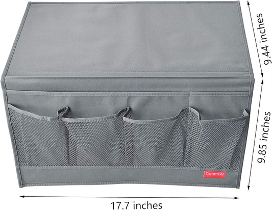6 Pockets Bedside Storage Organizer, Bedside Caddy, Table Cabinet Storage Organizer, TV Remote Control, Phones, Magazines, Tablets, Accessories (Light Grey)