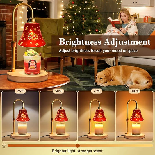 Candle Warmer Lamp with Timer Dimmer:Christmas Decorations Indoor, Birthday Gifts for Women Mom, Vintage Wax Melt Warmer for Jar Candles, Warming Gifts for Office, Dorm, Apartment & New Home Decor