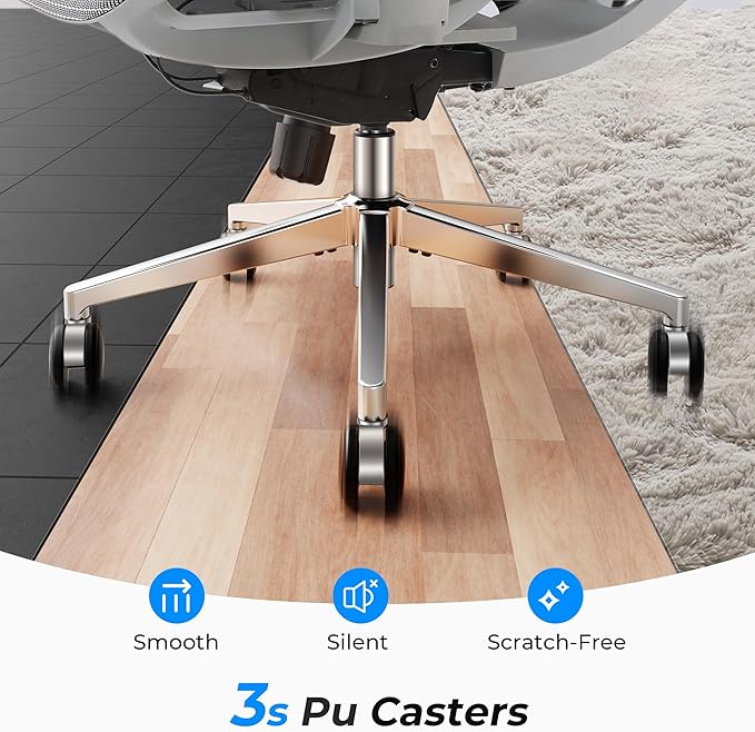 CabBase C1 Pro Ergonomic Mesh Office Chair - 6ā6ā Big & Tall Home Office Desk Chairs Seat Depth Adjustable with Lumbar Support - Back Height Adjustable Computer Task Chair with Headrest