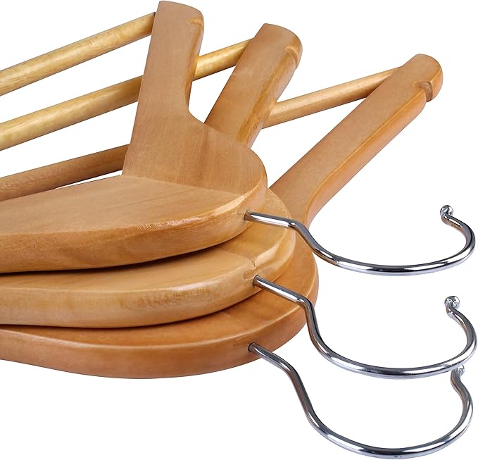 Utopia Home Premium Wooden Hangers 80 Pack - Durable & Slim Coat Hanger - Suit Hanger with 360-Degree Rotatable Hook - Wood Hangers with Shoulder Grooves (Natural Color)