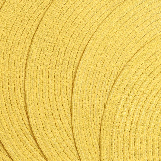SHACOS Round Braided Placemats Set of 4 Washable Kitchen Table Place Mats Doilies Table Mats for Home Wedding Party Dining Table Decor (Yellow, 4)